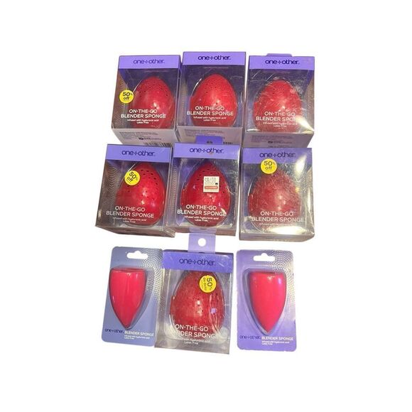 7 One + Other On-The-Go Blender Sponge with Travel Case Pink Latex Free +2 Extra - Picture 1 of 2